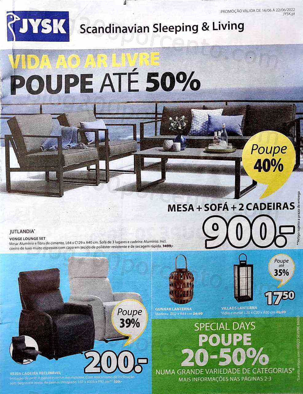 Antevisão Folheto JYSK Promoções de 16 a 22 junho