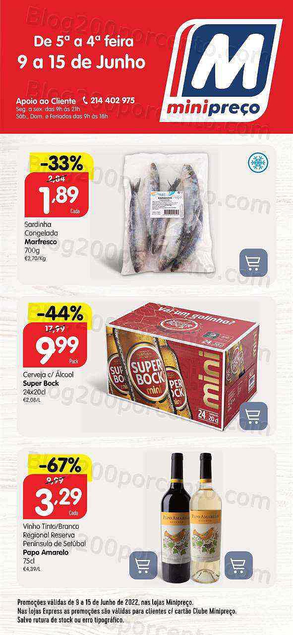 Antevisão Folheto MINIPREÇO Extra Promoções de 9 a 15 junho