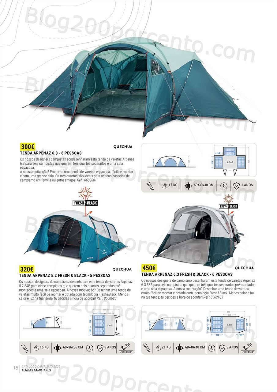 Antevisão Folheto DECATHLON Catálogo Campismo 2022 