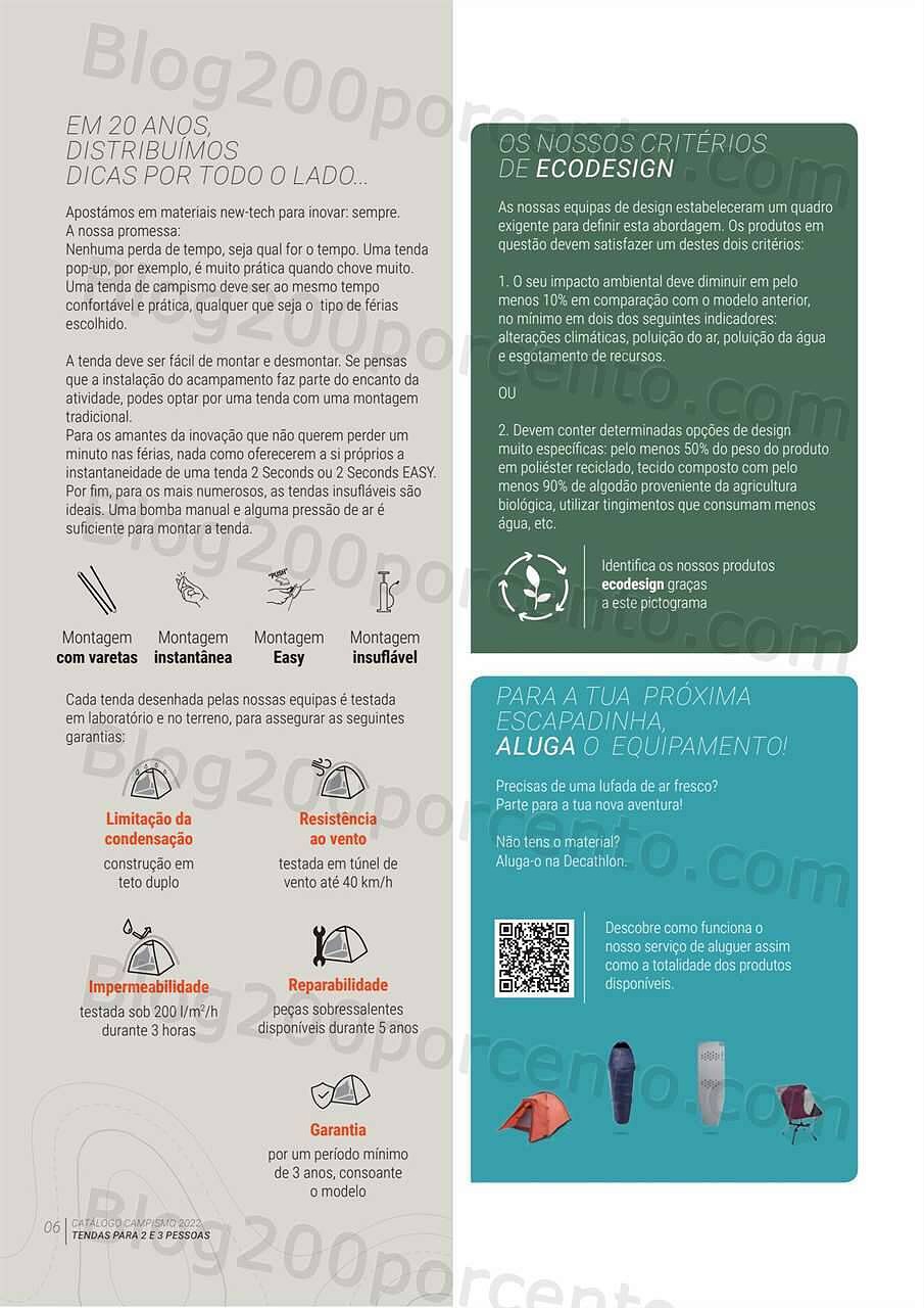 Antevisão Folheto DECATHLON Catálogo Campismo 2022 