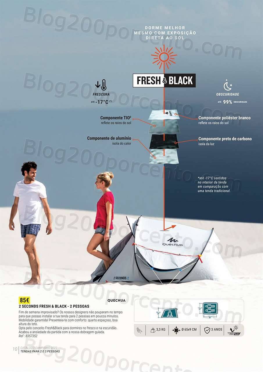 Antevisão Folheto DECATHLON Catálogo Campismo 2022 