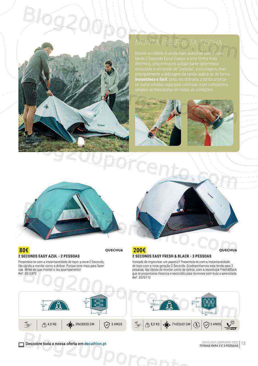 Antevisão Folheto DECATHLON Catálogo Campismo 2022 