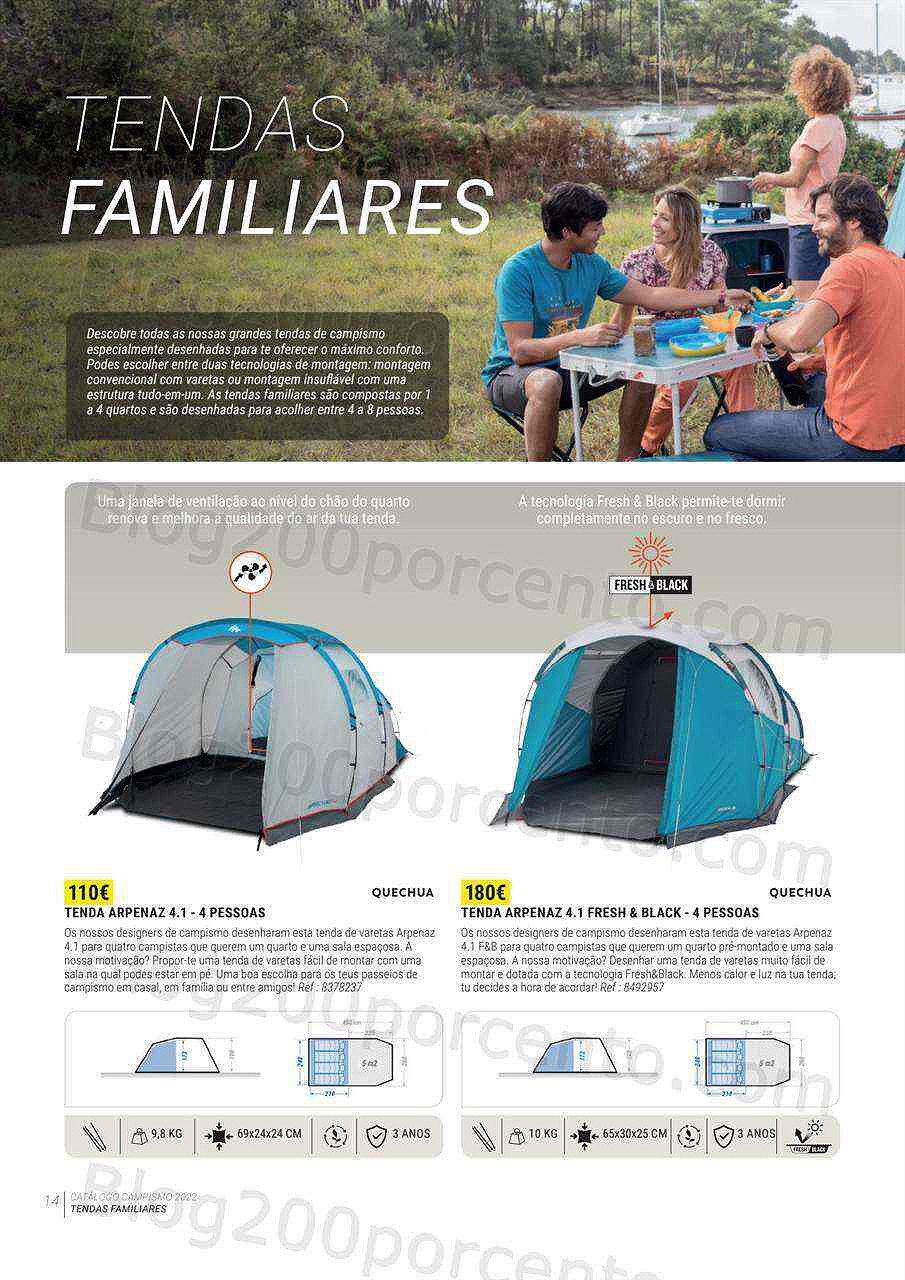 Antevisão Folheto DECATHLON Catálogo Campismo 2022 