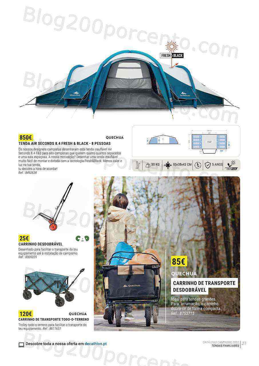Antevisão Folheto DECATHLON Catálogo Campismo 2022 