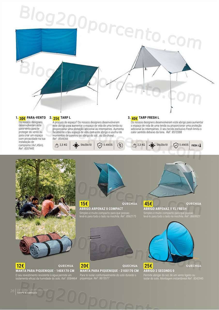 Antevisão Folheto DECATHLON Catálogo Campismo 2022 