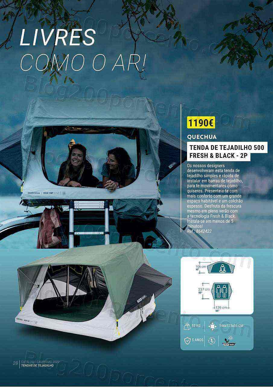 Antevisão Folheto DECATHLON Catálogo Campismo 2022 