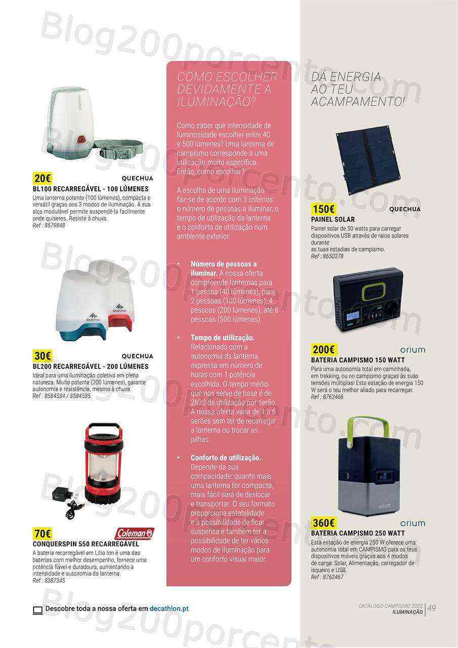 Antevisão Folheto DECATHLON Catálogo Campismo 2022 