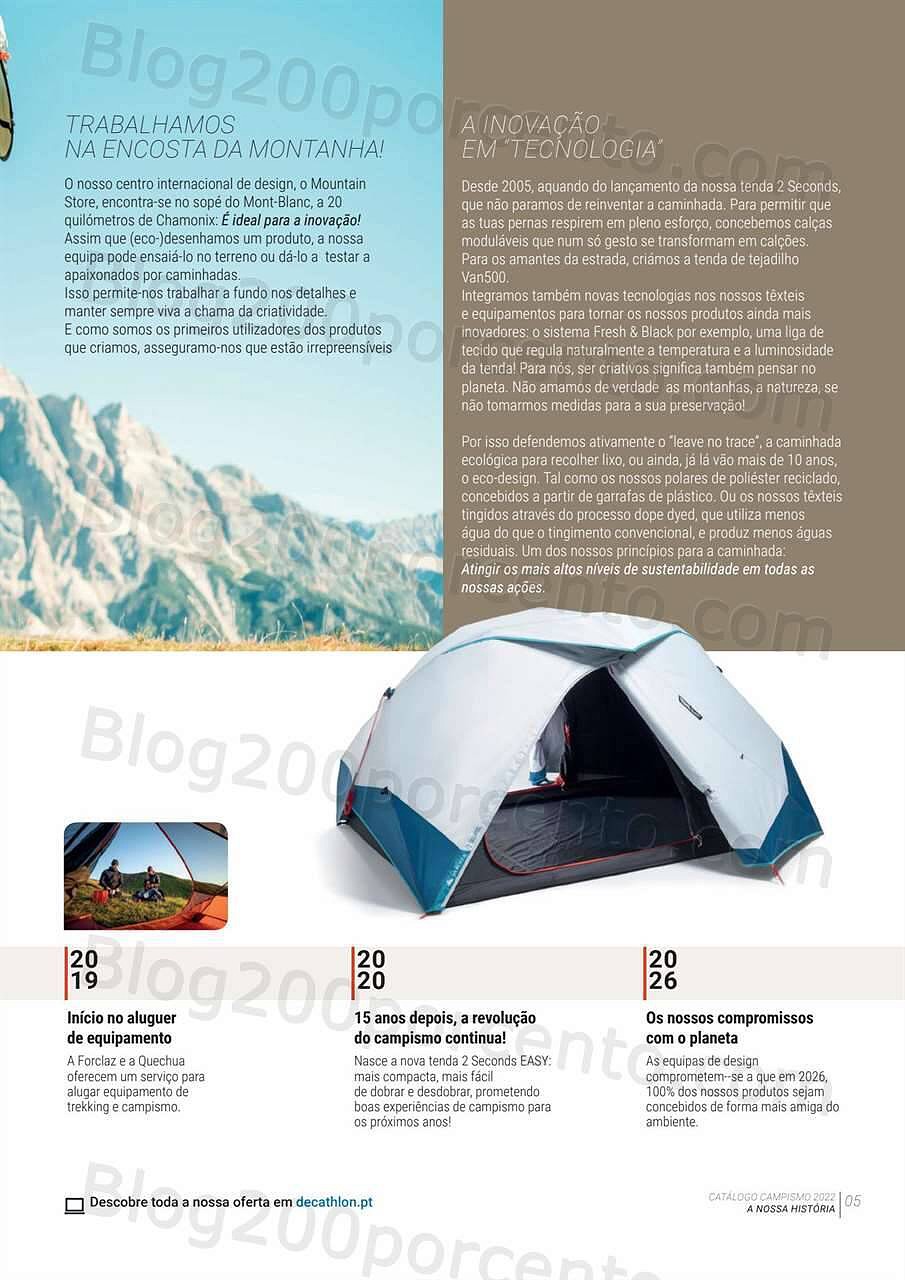 Antevisão Folheto DECATHLON Catálogo Campismo 2022 