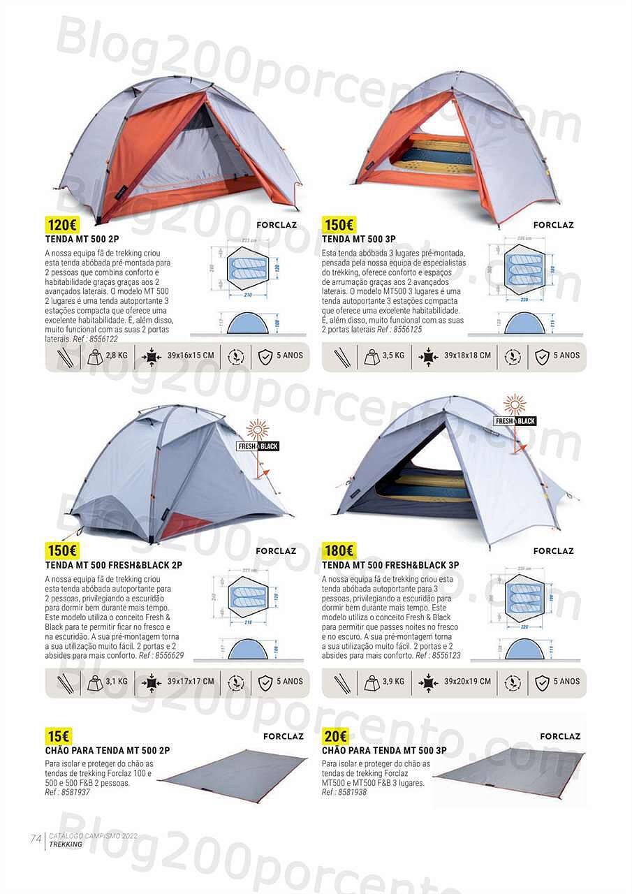 Antevisão Folheto DECATHLON Catálogo Campismo 2022 