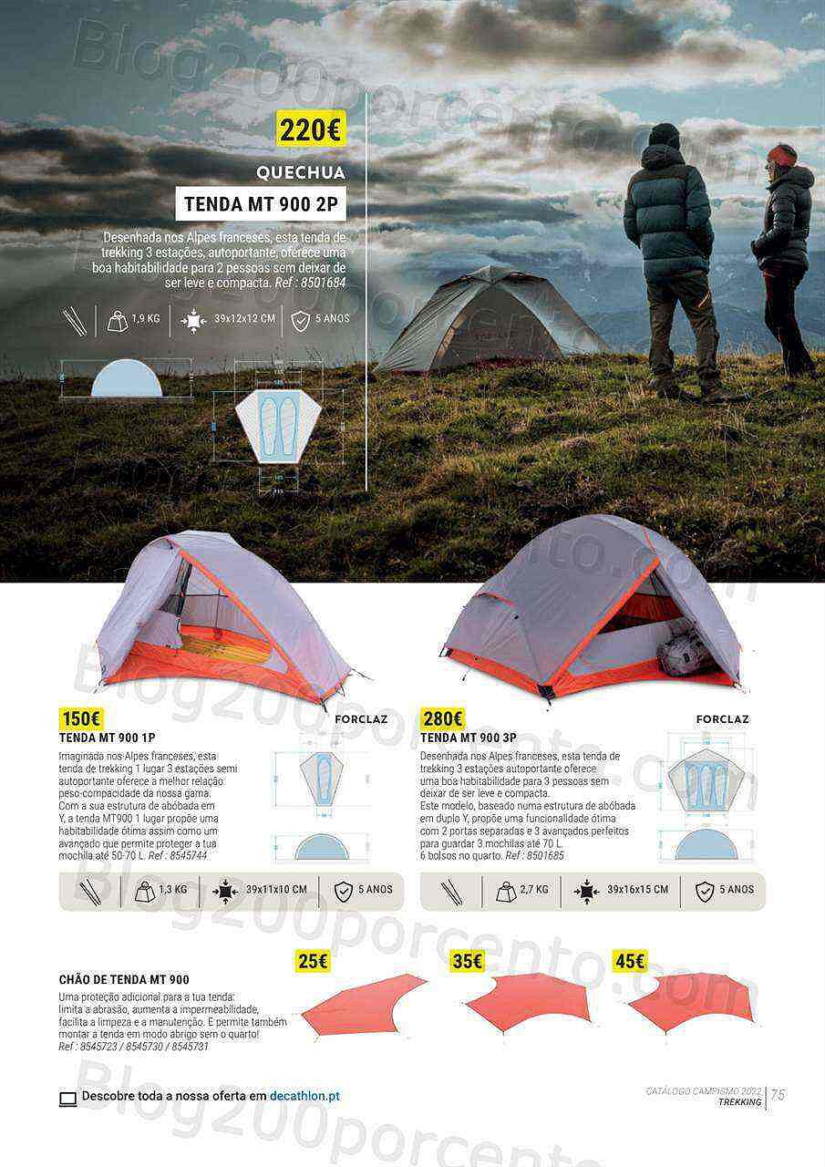 Antevisão Folheto DECATHLON Catálogo Campismo 2022 