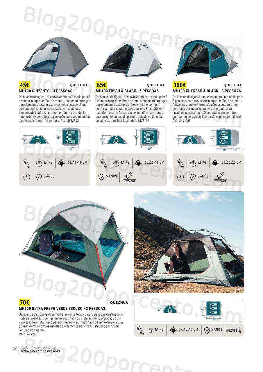 Antevisão Folheto DECATHLON Catálogo Campismo 2022 
