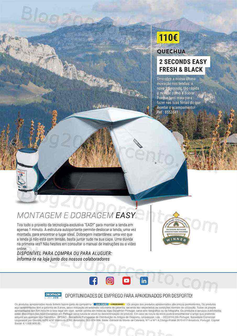 Antevisão Folheto DECATHLON Catálogo Campismo 2022 