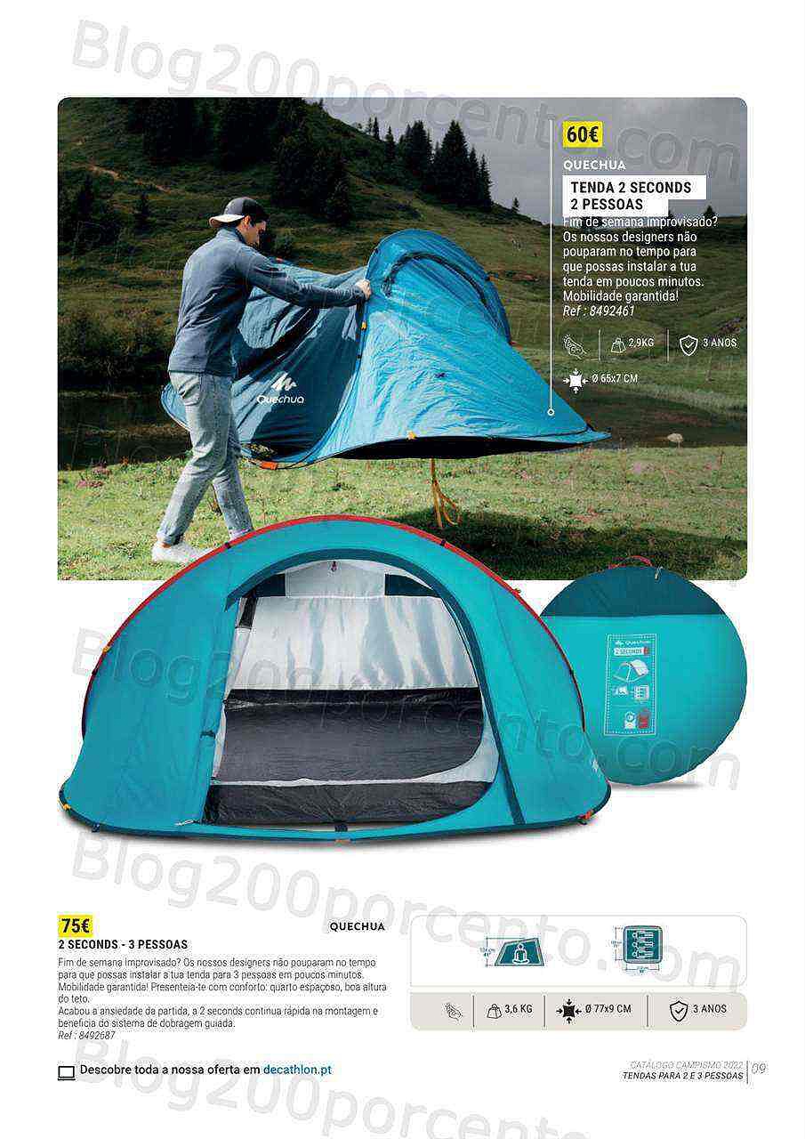 Antevisão Folheto DECATHLON Catálogo Campismo 2022 