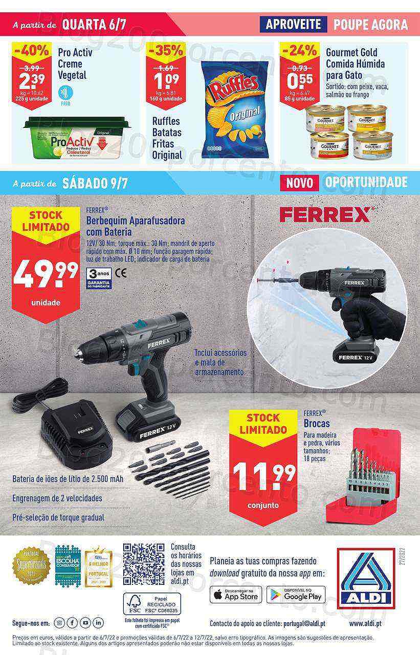 Antevisão Folheto ALDI Promoções de 6 a 12 julho