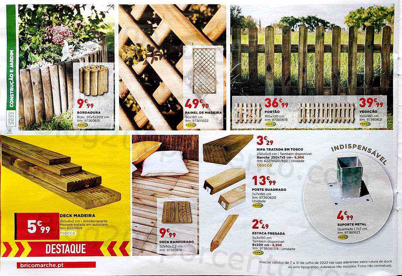 Antevisão Folheto BRICOMARCHÉ Construção e Jardim Promoções de 7 a 31 julho