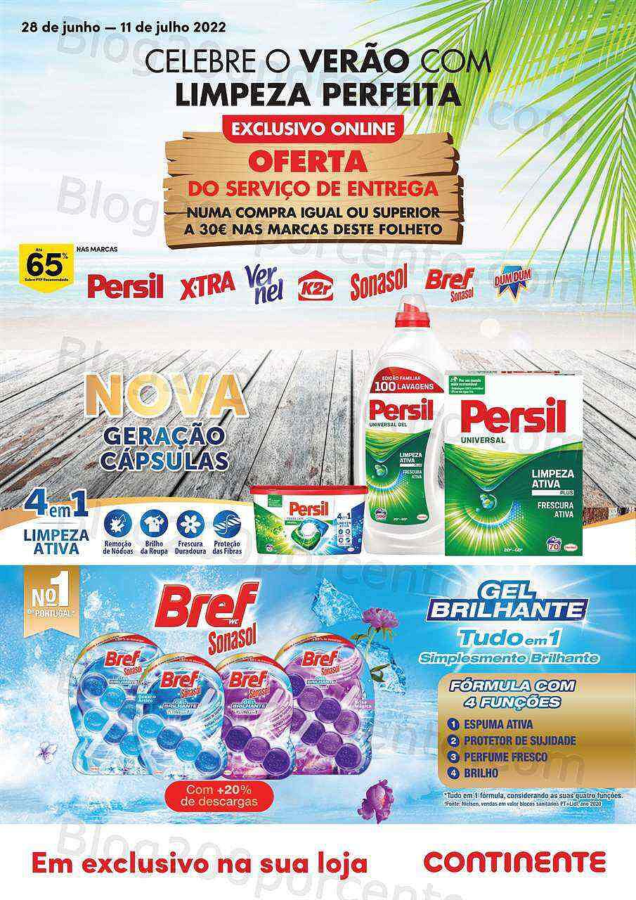 Antevisão Folheto CONTINENTE Limpeza Promoções de 28 junho a 11 julho