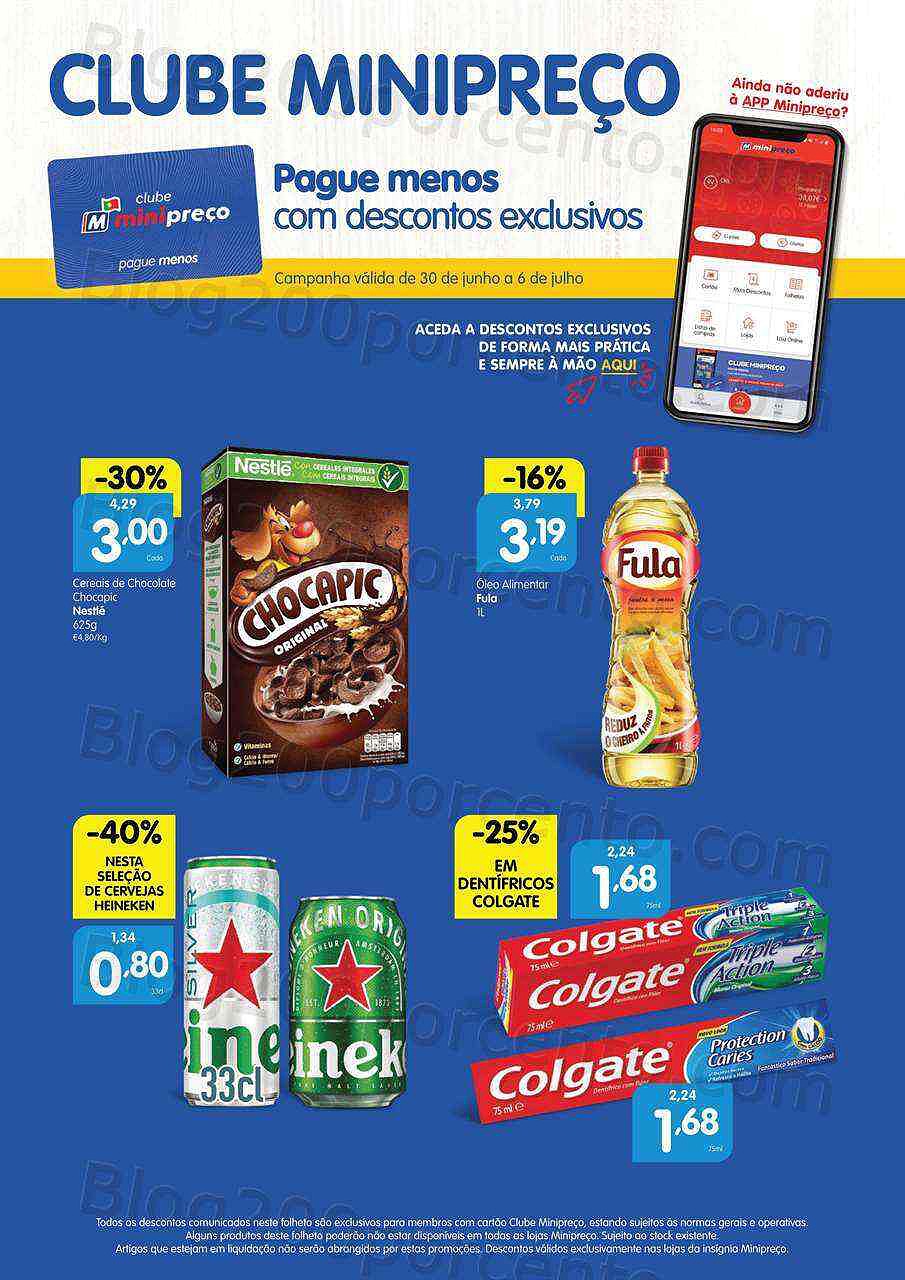 Antevisão Folheto Clube MINIPREÇO Promoções de 30 junho a 6 julho