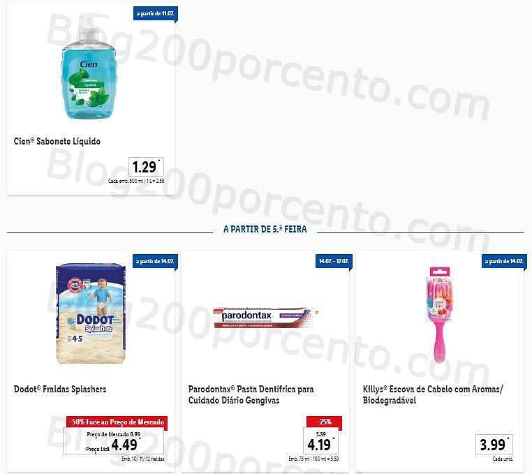 Antevisão Folheto LIDL Promoções de 11 a 17 julho extra