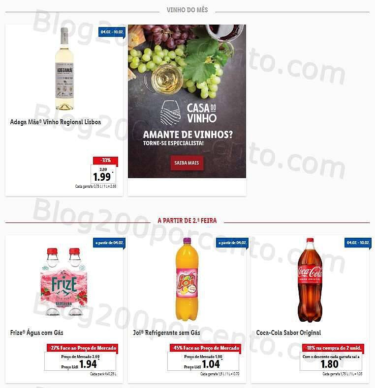 Antevisão Folheto LIDL Promoções de 4 a 10 julho