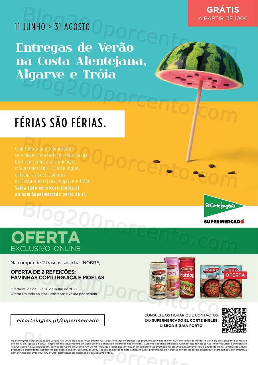 Antevisão Folheto EL CORTE INGLÉS Promoções de 15 a 28 julho