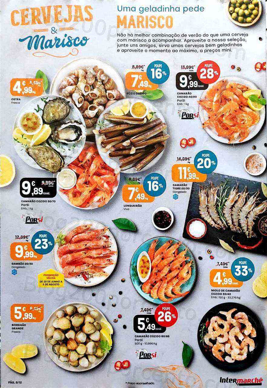 Antevisão Folheto INTERMARCHÉ Super Cervejas e Mariscos 14 julho a 3 agosto