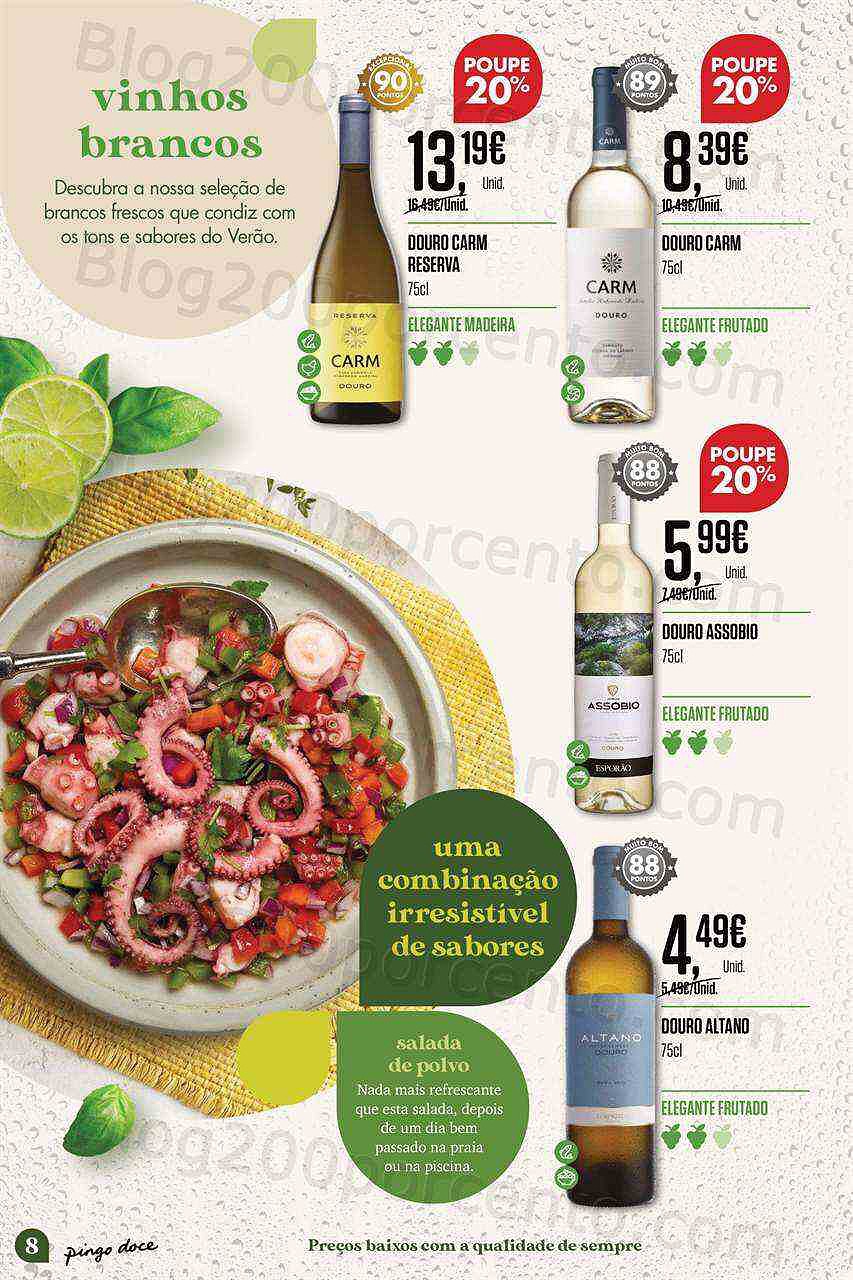 Antevisão Folheto PINGO DOCE Especial Vinhos de Verão Promoções de 19 julho a 8 agosto
