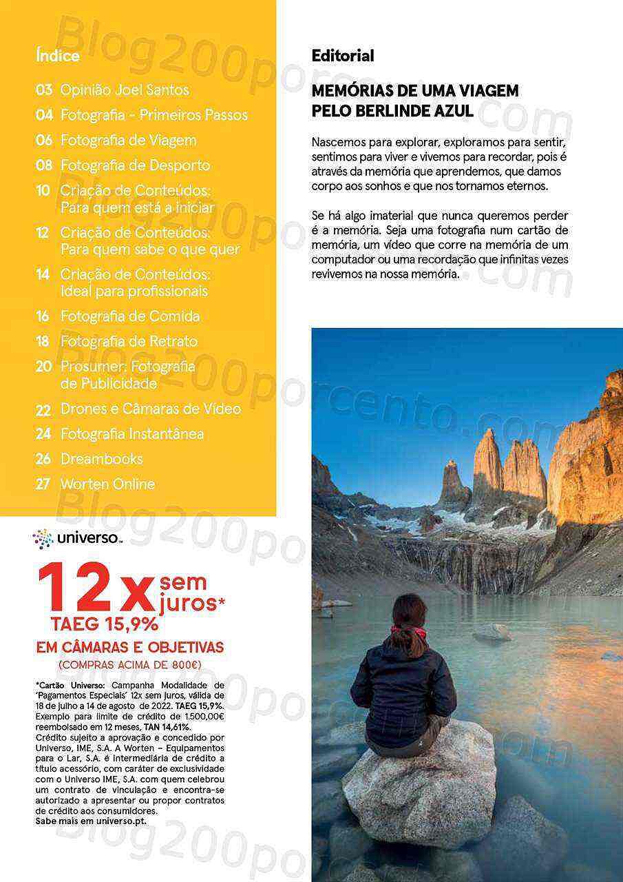 Antevisão Folheto WORTEN Especial Fotografia Promoções até 20 agosto