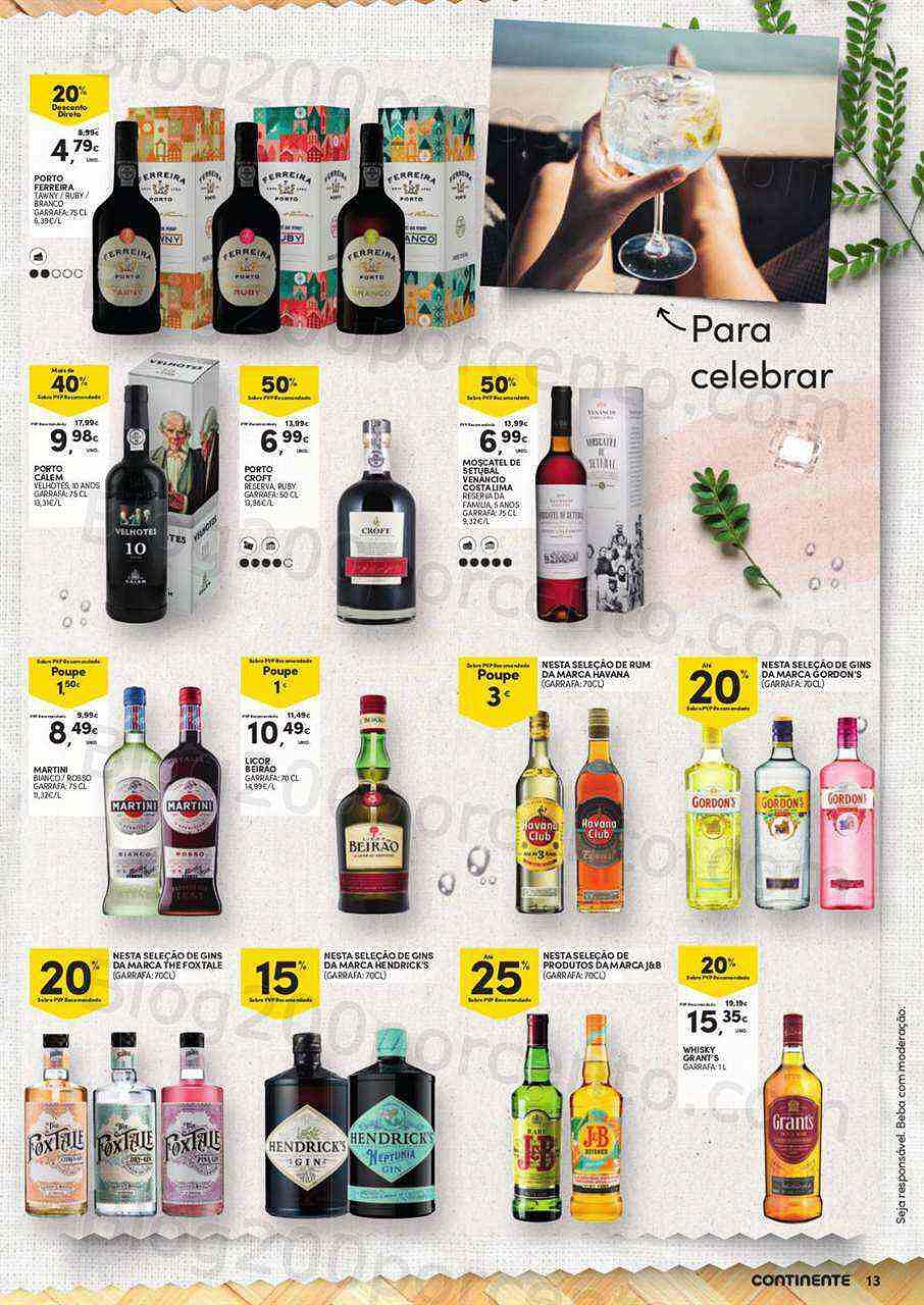 Antevisão Folheto CONTINENTE Aperitivos e Vinhos Promoções de 12 a 24 julho
