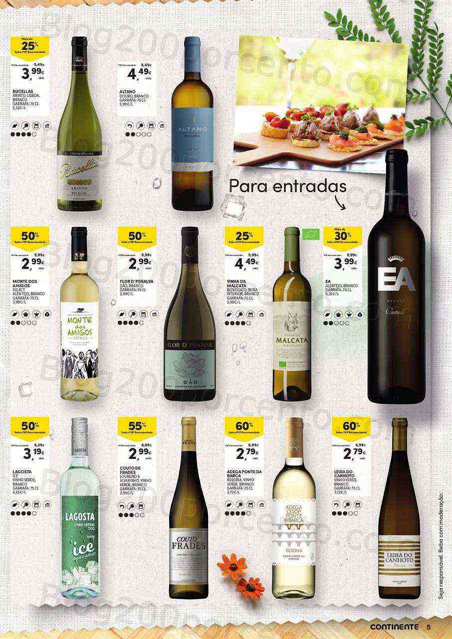 Antevisão Folheto CONTINENTE Aperitivos e Vinhos Promoções de 12 a 24 julho
