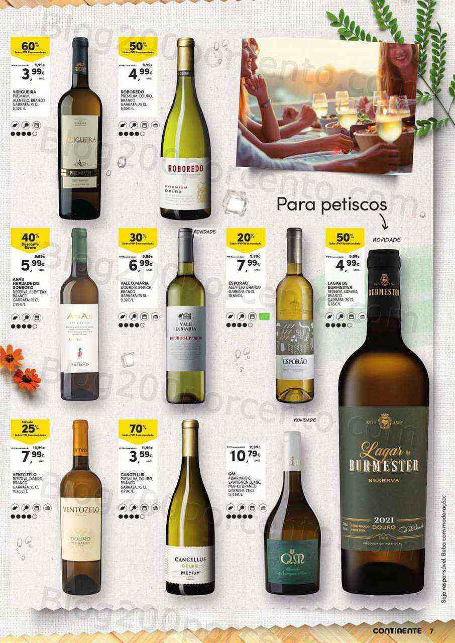 Antevisão Folheto CONTINENTE Aperitivos e Vinhos Promoções de 12 a 24 julho