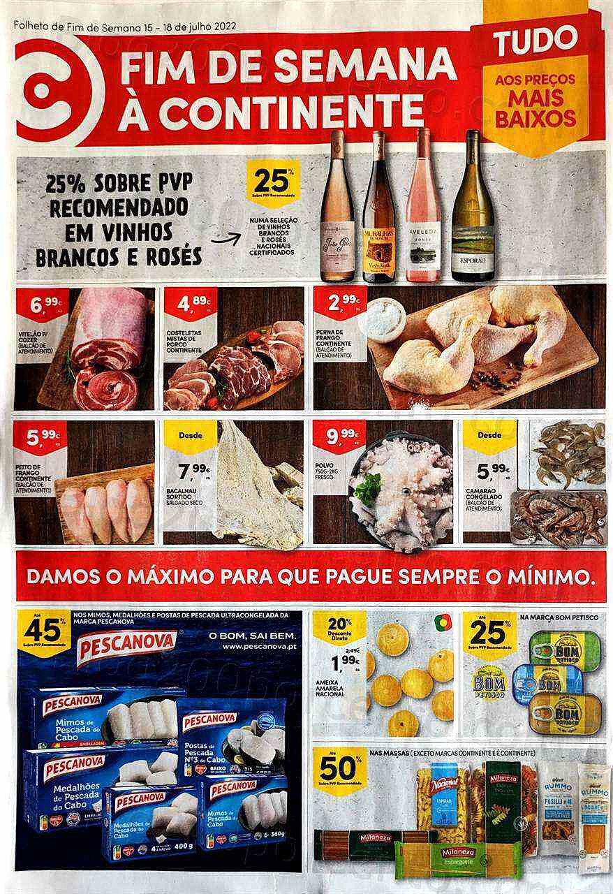 Antevisão Folheto CONTINENTE Promoções Fim de Semana - 15 a 18 julho