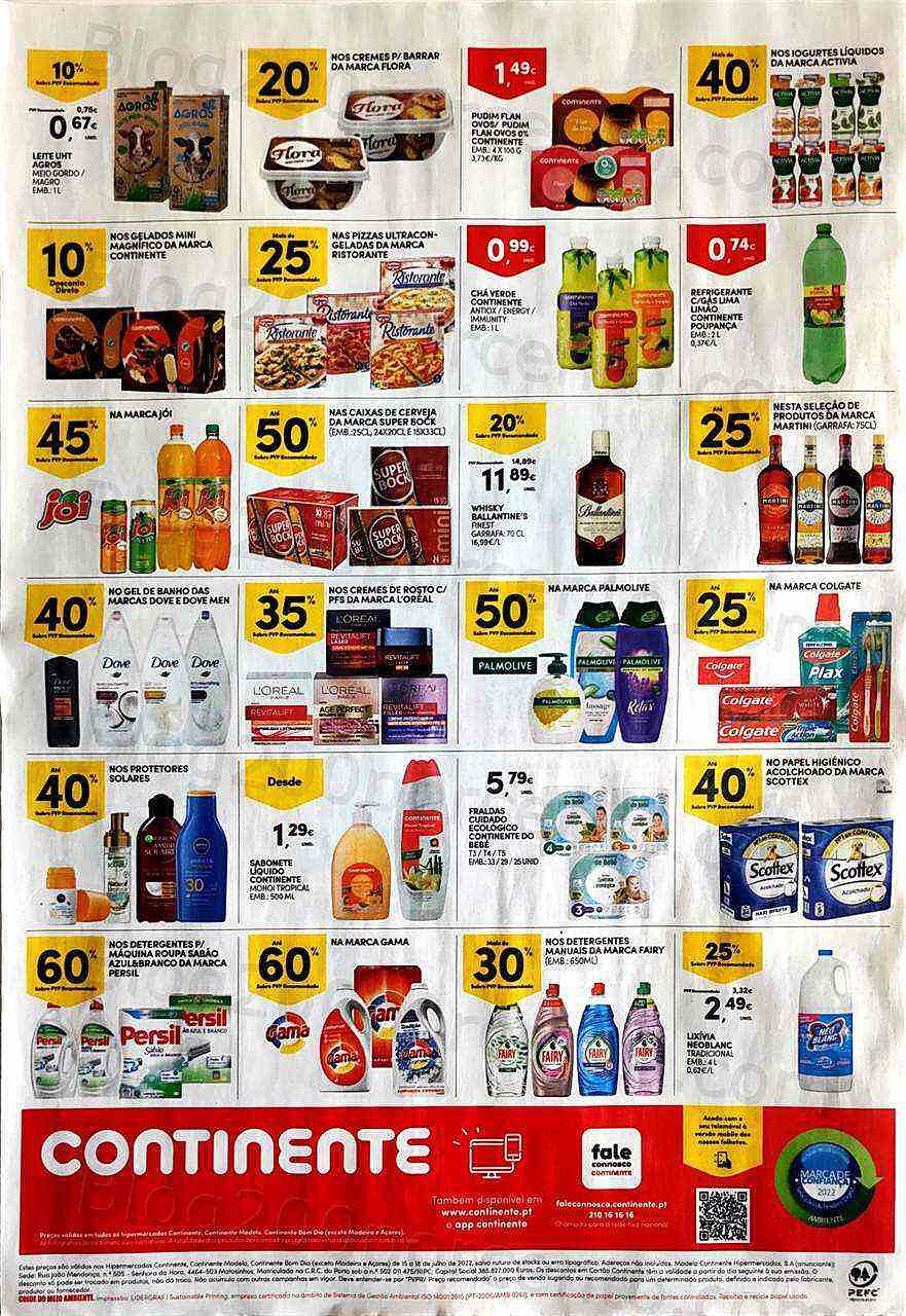 Antevisão Folheto CONTINENTE Promoções Fim de Semana - 15 a 18 julho