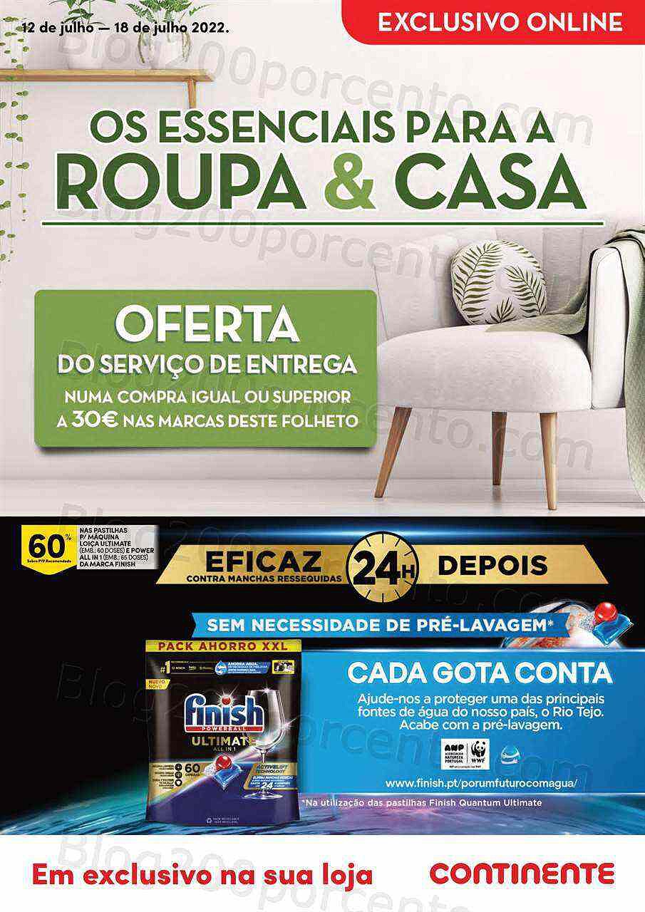 Antevisão Folheto CONTINENTE Especial Limpeza Promoções de 12 a 18 julho
