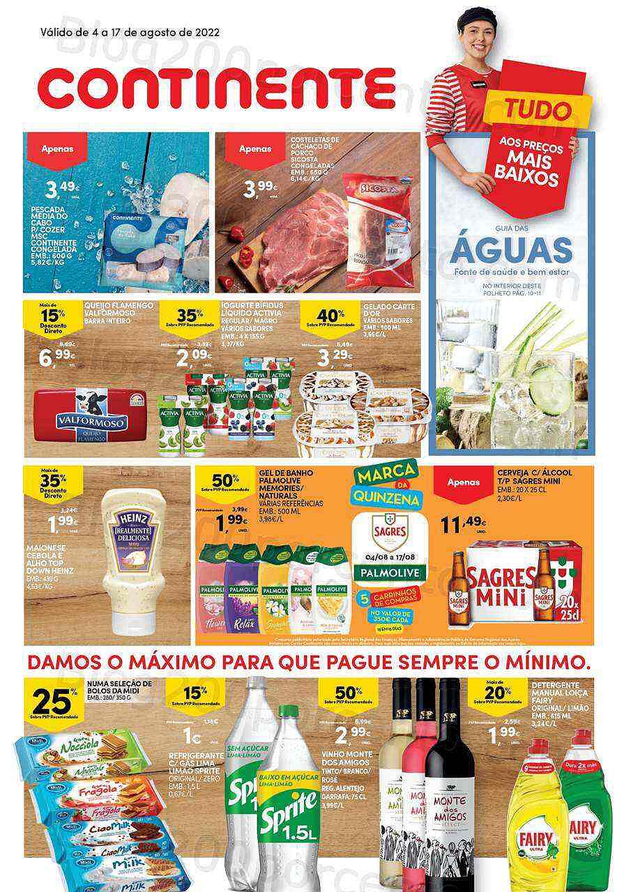 Antevisão Folheto CONTINENTE Açores Promoções de 4 a 17 agosto