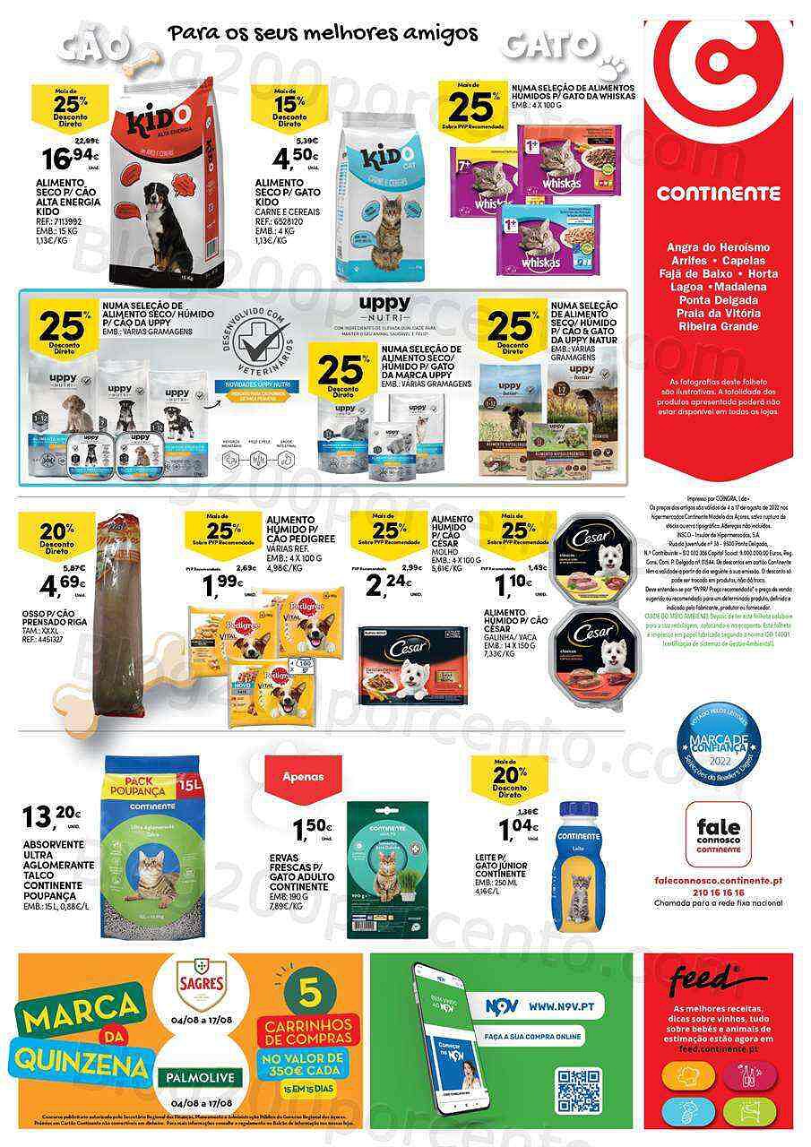 Antevisão Folheto CONTINENTE Açores Promoções de 4 a 17 agosto