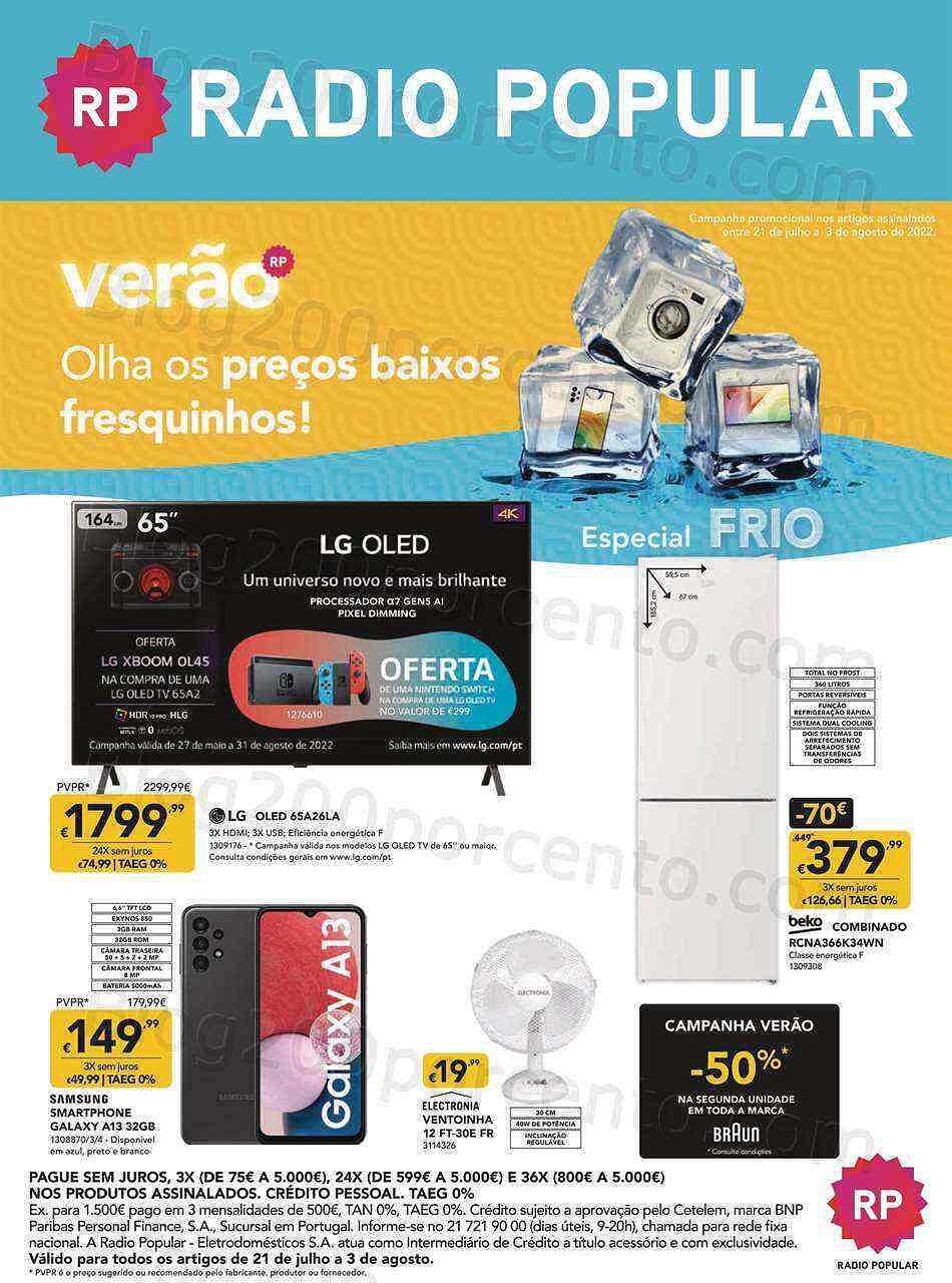 Antevisão Folheto RADIO POPULAR Tecnologia Promoções de 21 julho a 3 agosto