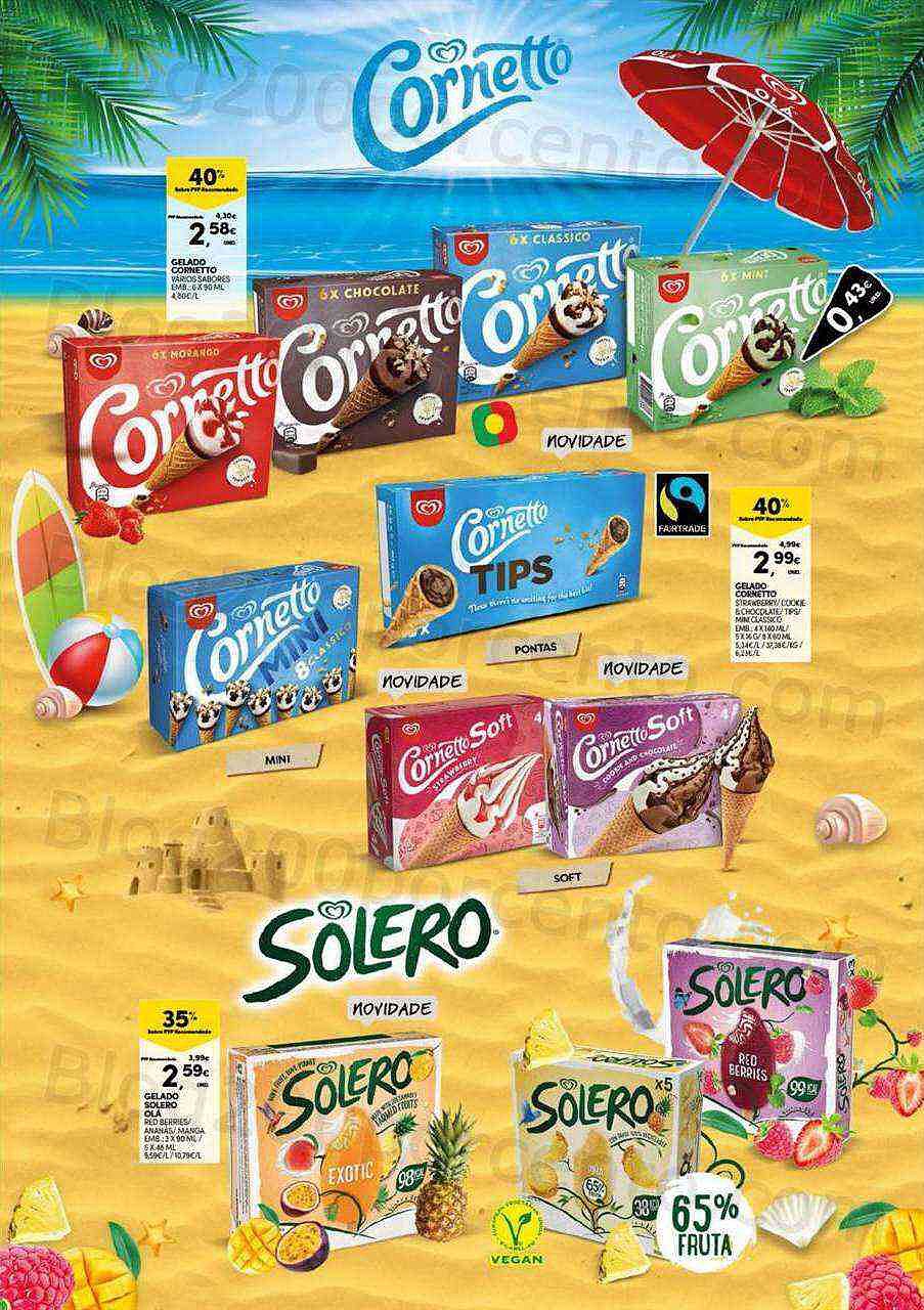 Antevisão Folheto CONTINENTE Especial Feira de Gelados Promoções de 2 agosto a 21 agosto