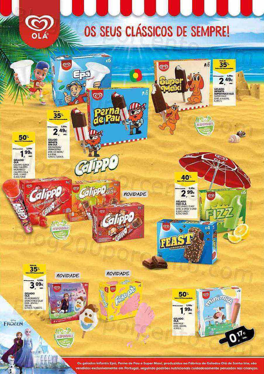 Antevisão Folheto CONTINENTE Especial Feira de Gelados Promoções de 2 agosto a 21 agosto