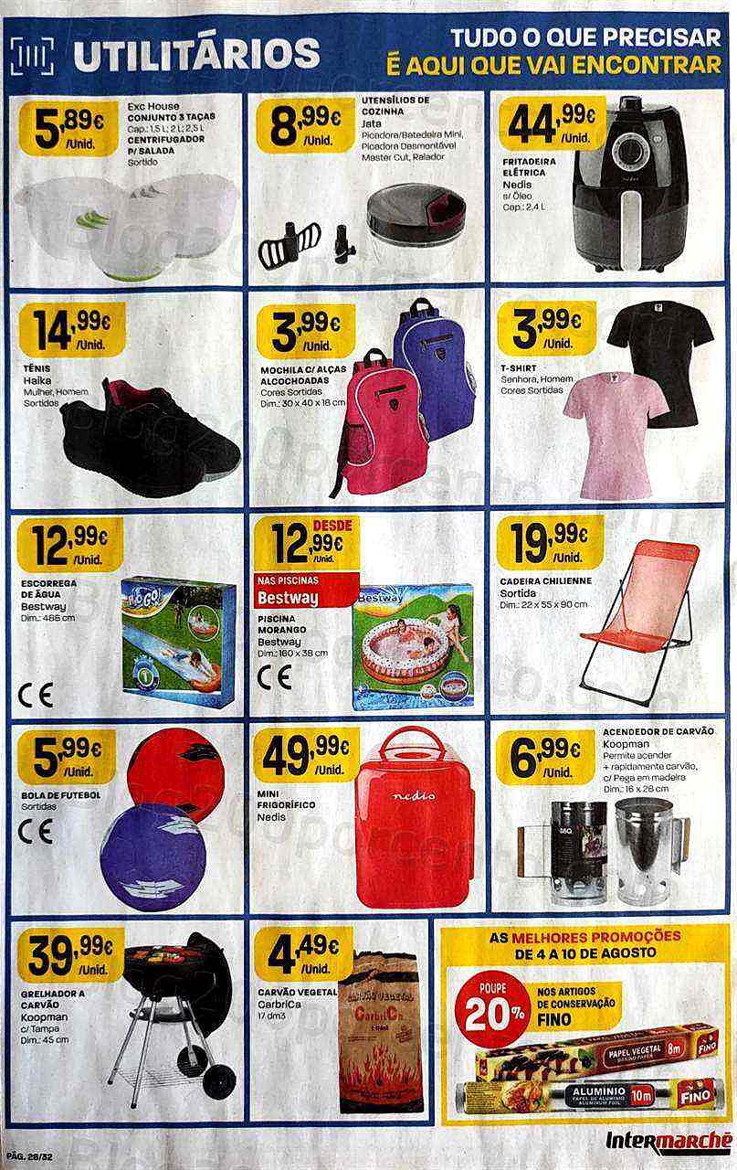 Antevisão Folheto INTERMARCHÉ Bazar Promoções de 4 agosto a 10 agosto