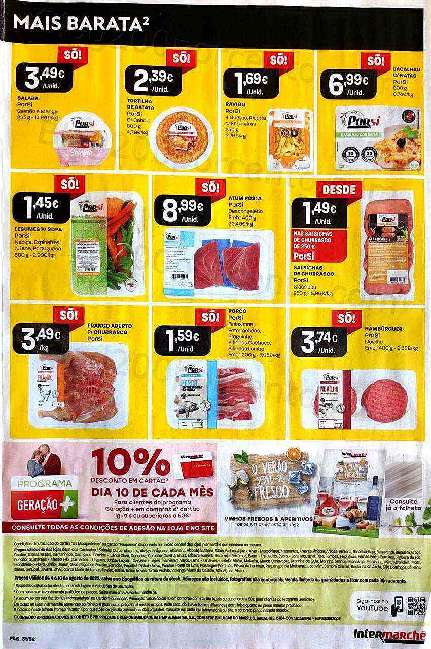 Antevisão Folheto INTERMARCHÉ Especial Porsi Promoções de 4 agosto a 10 agosto