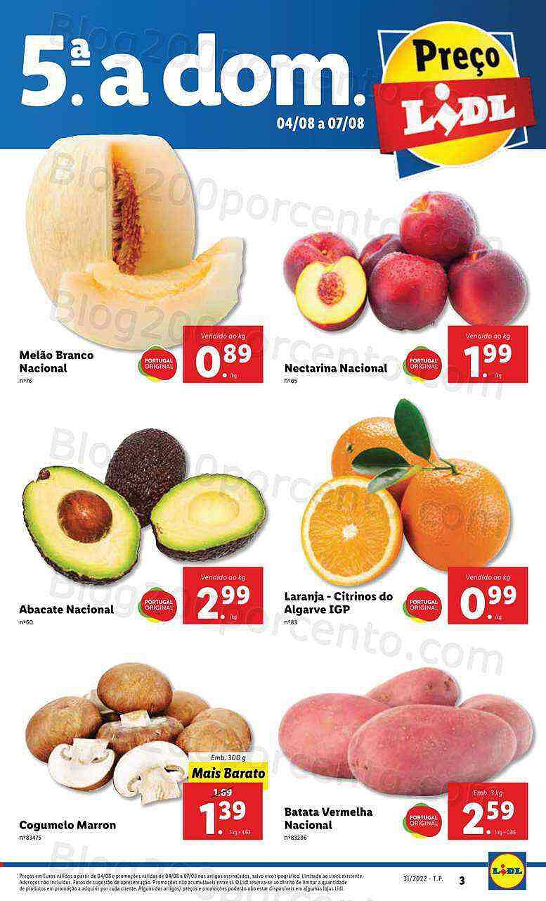 Antevisão Folheto LIDL Supermercado Promoções de 1 a 7 agosto - Versão Digital