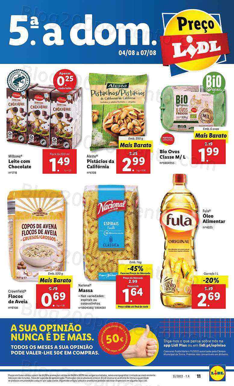 Antevisão Folheto LIDL Mercearia Promoções de 1 a 7 agosto