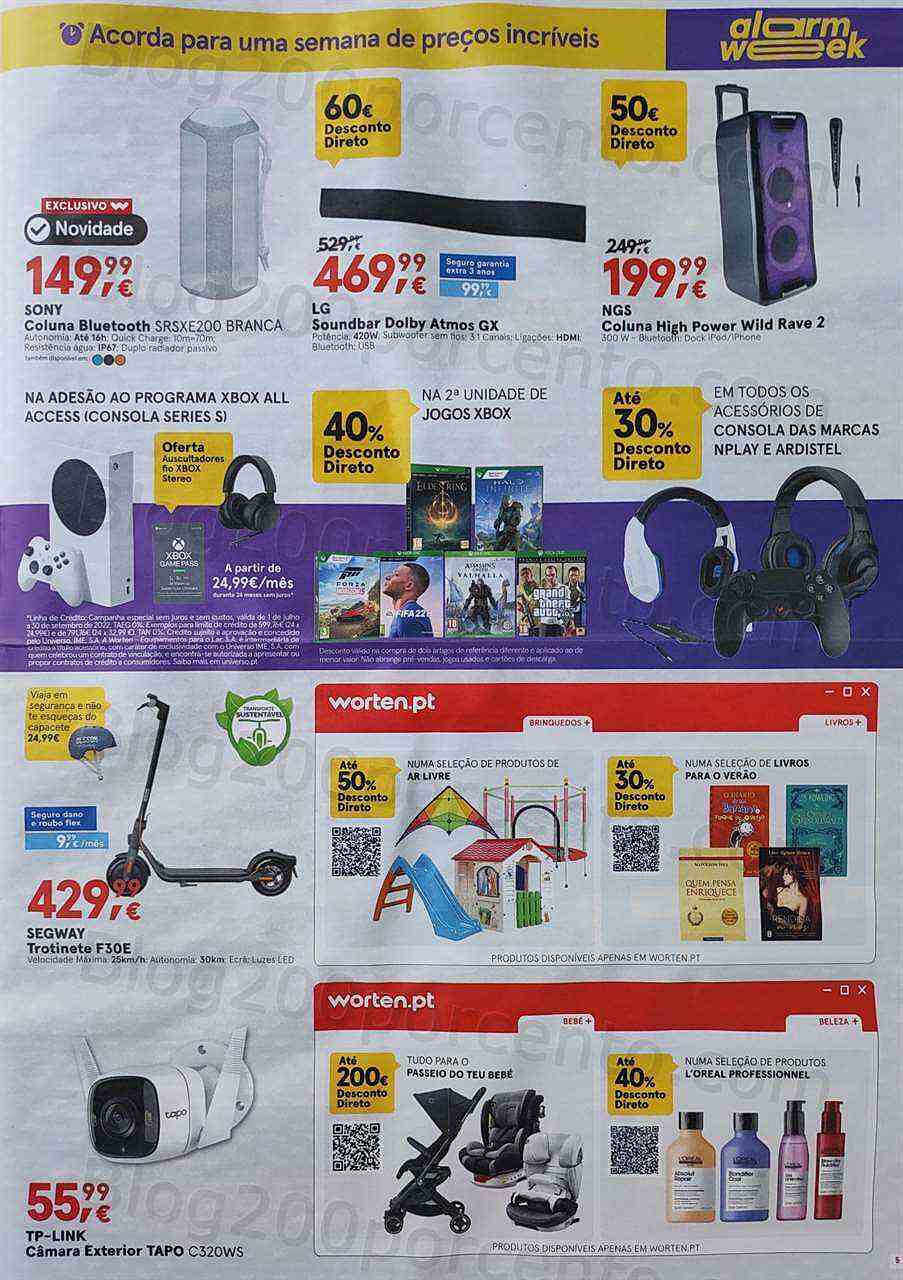 Antevisão Folheto WORTEN Alarm Week Promoções de 21 julho a 27 julho