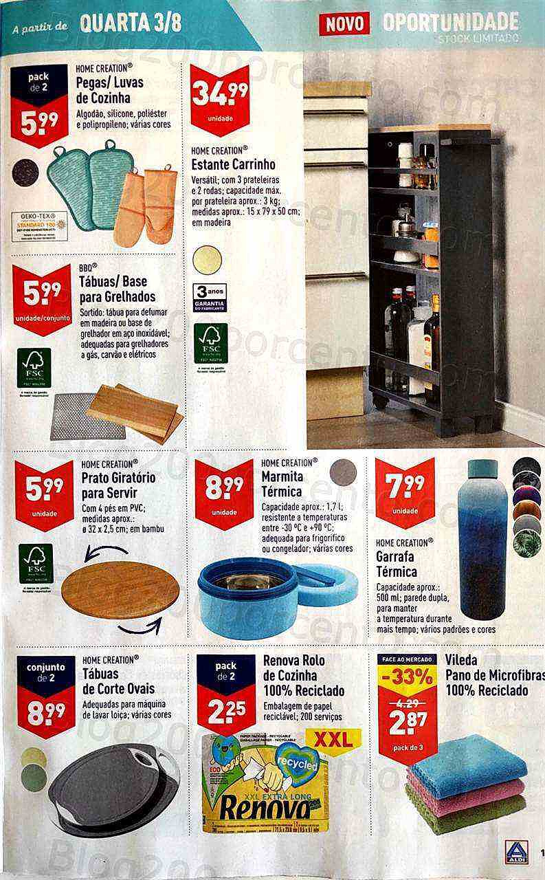 Antevisão Folheto ALDI Promoções de 3 a 9 agosto