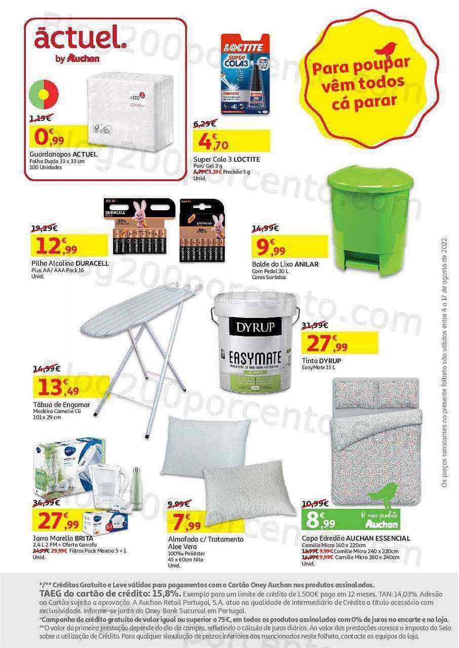 Antevisão Folheto AUCHAN Regresso às Aulas + Promoções de 4 a 17 agosto