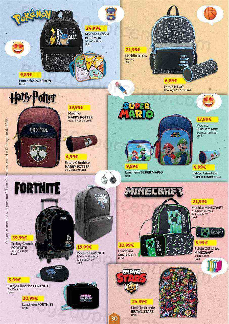 Antevisão Folheto AUCHAN Regresso às Aulas + Promoções de 4 a 17 agosto