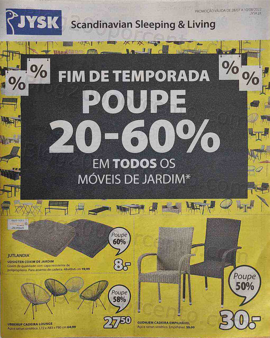 Antevisão Folheto JYSK Saldos Finais Promoções de 28 julho a 10 agosto