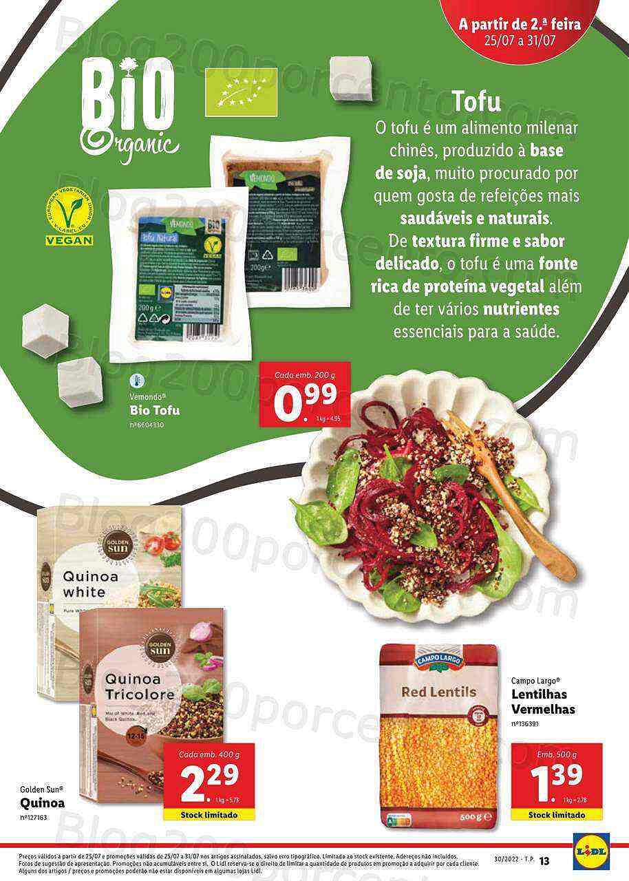 Antevisão Folheto LIDL Alimentação Alternativa Promoções de 25 a 31 julho
