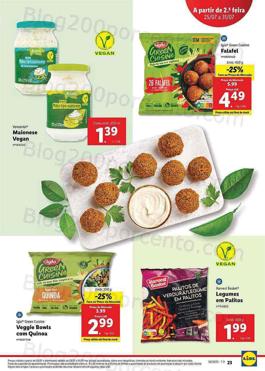 Antevisão Folheto LIDL Alimentação Alternativa Promoções de 25 a 31 julho