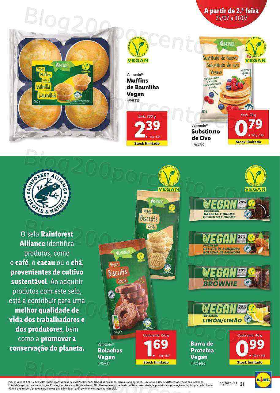 Antevisão Folheto LIDL Alimentação Alternativa Promoções de 25 a 31 julho